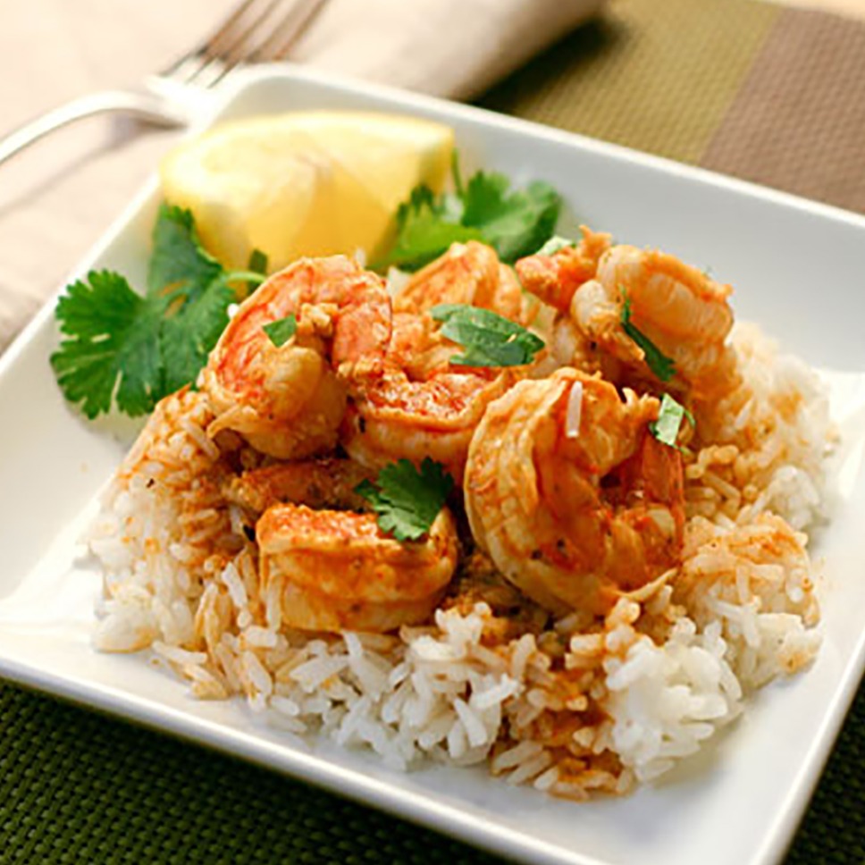چلو میگو سوخاری با سس تارتار